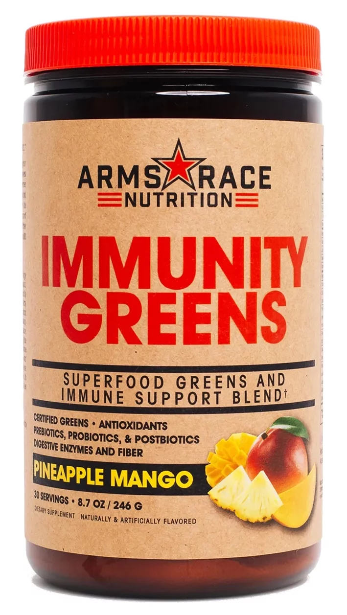 Arms Race Nutrition IMMUNITY GREENS - Superfood Greens and Immune Support Blend, 30 Servings (Pineapple Mango)