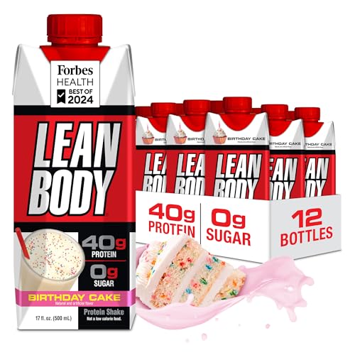 Labrada Lean Body Ready-to-Drink Strawberry Protein Shake, 40g Protein, Whey Blend, 0 Sugar, Gluten Free, 22 Vitamins & Minerals, 17 Ounce (Recyclable Carton & Lid - Pack of 12) LABRADA