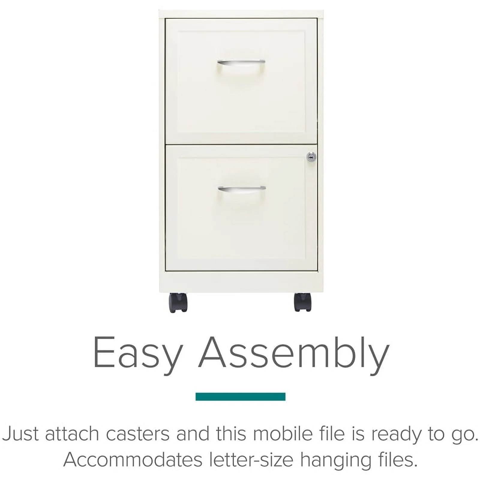 Scranton 2 Drawer Steel Mobile File Cabinet in Pure White