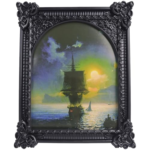 8x10 Arched Vintage Picture Frame Black, Dark Academia Wall Art Decor for Halloween & Christmas Gift, Wall Mount & Tabletop Display Retro Gothic Home Decor Ornate Antique Wall Decor Gallery Art, Black