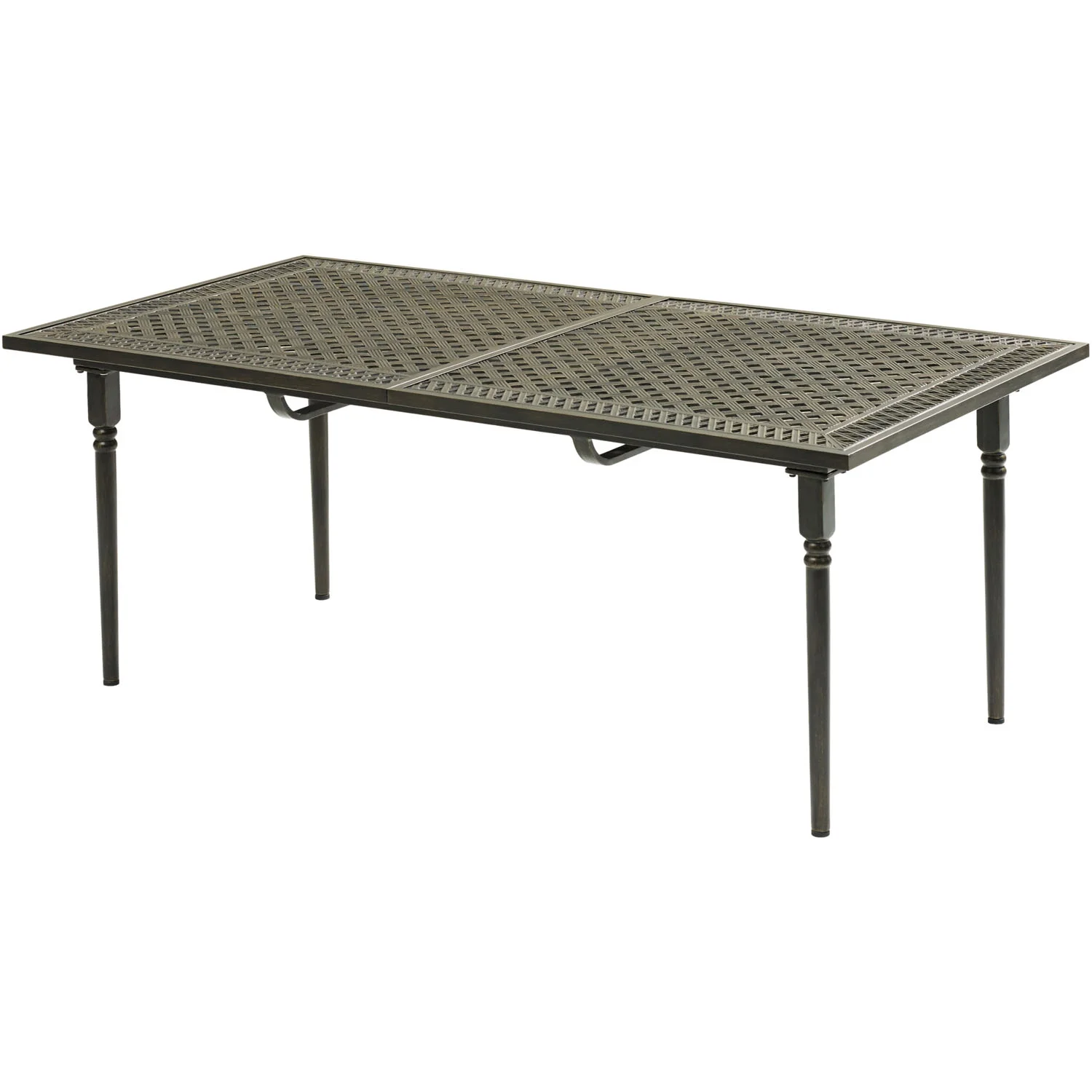 Hanover Brigantine 9-Piece Dining Set with an Expandable Cast-Top Dining Table and 8 Sling Swivel Rockers