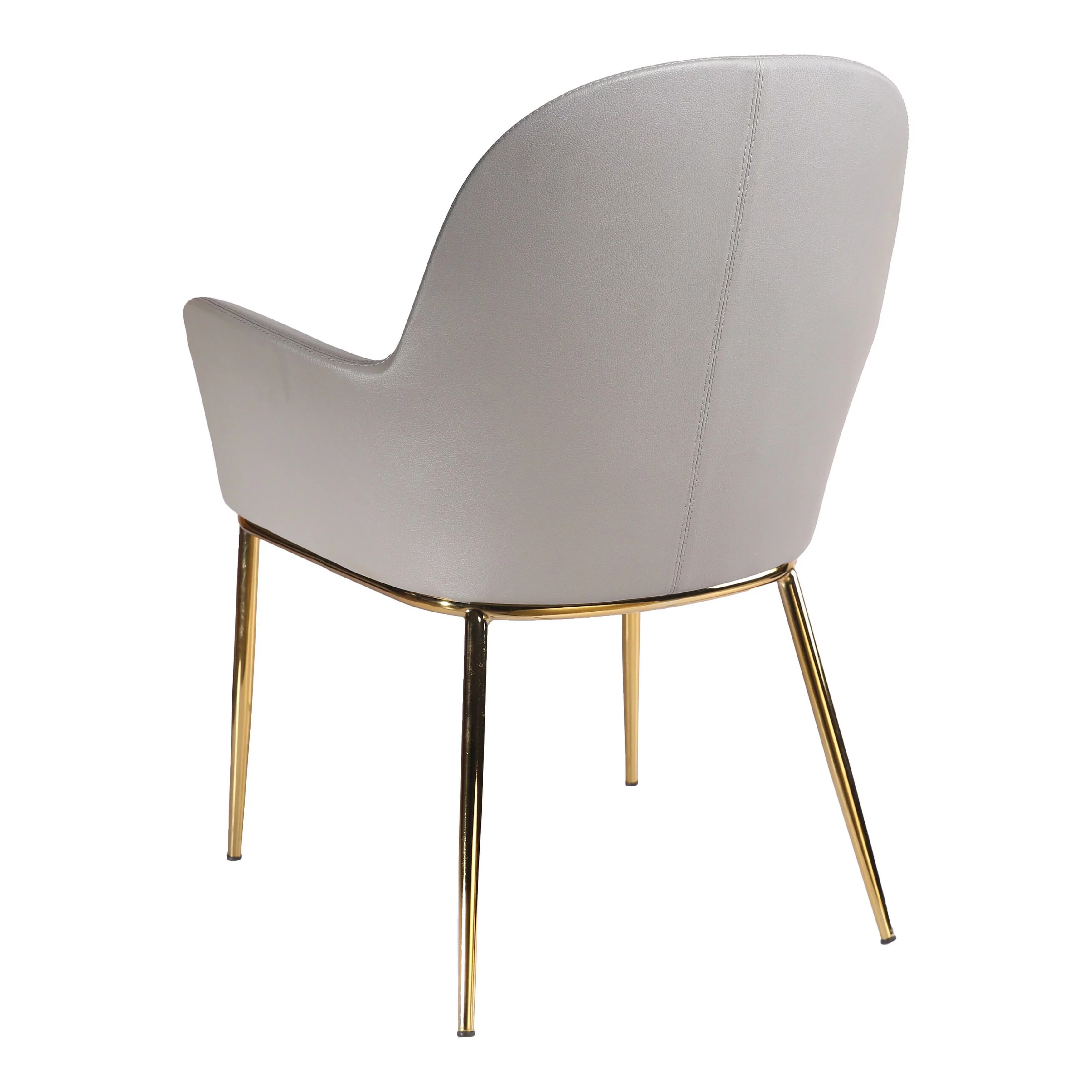 Modrest Blanton Modern Grey Leatherette & Gold Accent Chair