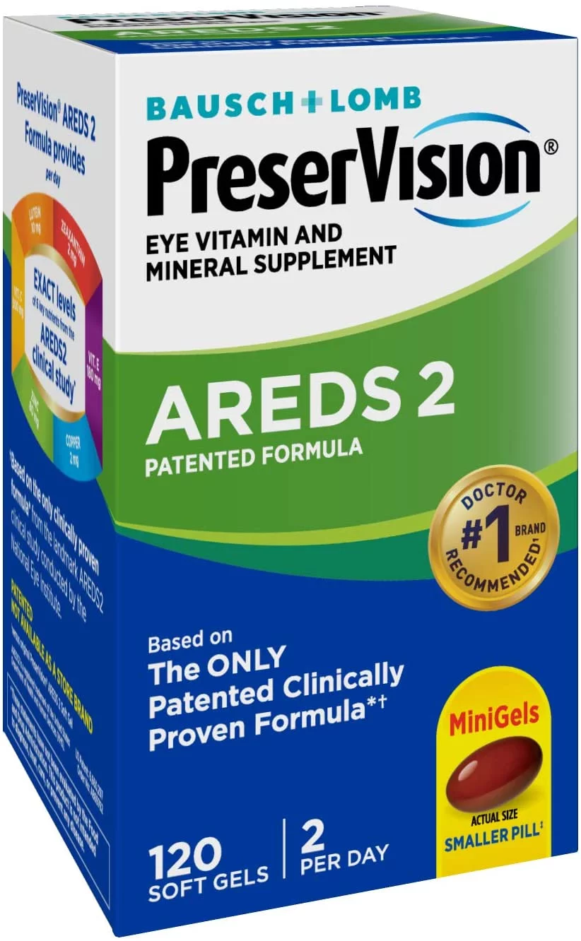 PreserVision AREDS 2 Vitamin & Mineral Supplement 120 Count Soft Gels, Packaging May Vary