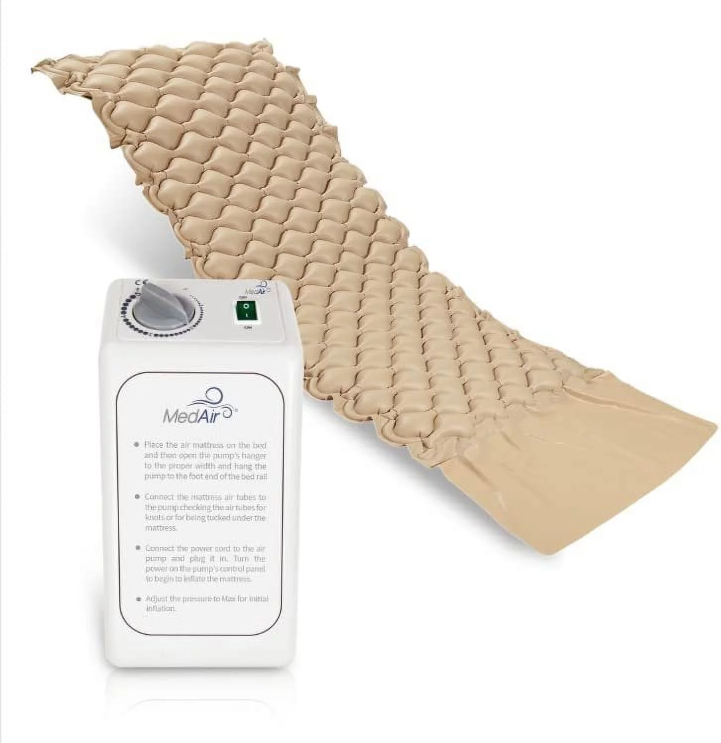 MedVance Premium Alternating Air Pressure Mattress Pad with Ultra Quiet Alternating Pump