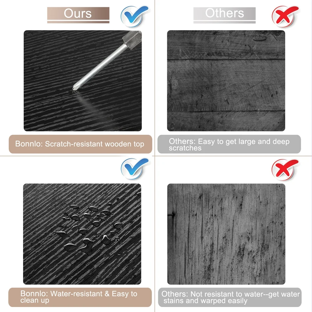 Rolling 3 Drawer File Cabinet with Lock, Wood Lateral Filing Cabinet with Open Shelves