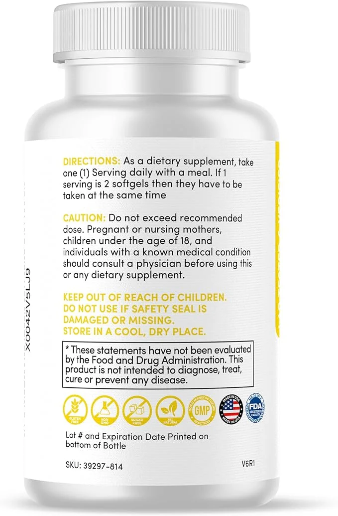 INVIVO Nutraceuticals Triple Strength Omega 3 Fish Oil Supplements - 60 Soft gels Fish Oil 2400 mg