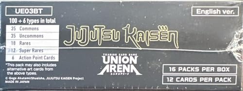 Jujutsu Kaisen Union Arena Trading Card Game Booster Box, 15 Packs, 12 Cards per Pack