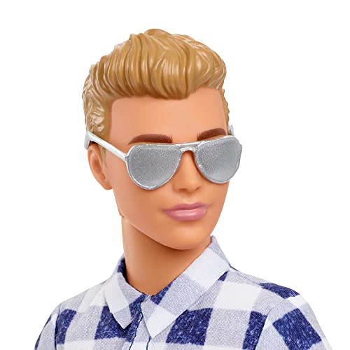 Barbie It Takes Two Camping Set with Blonde Ken Doll in Plaid Shirt & Accessories Including Cooler, Map & More