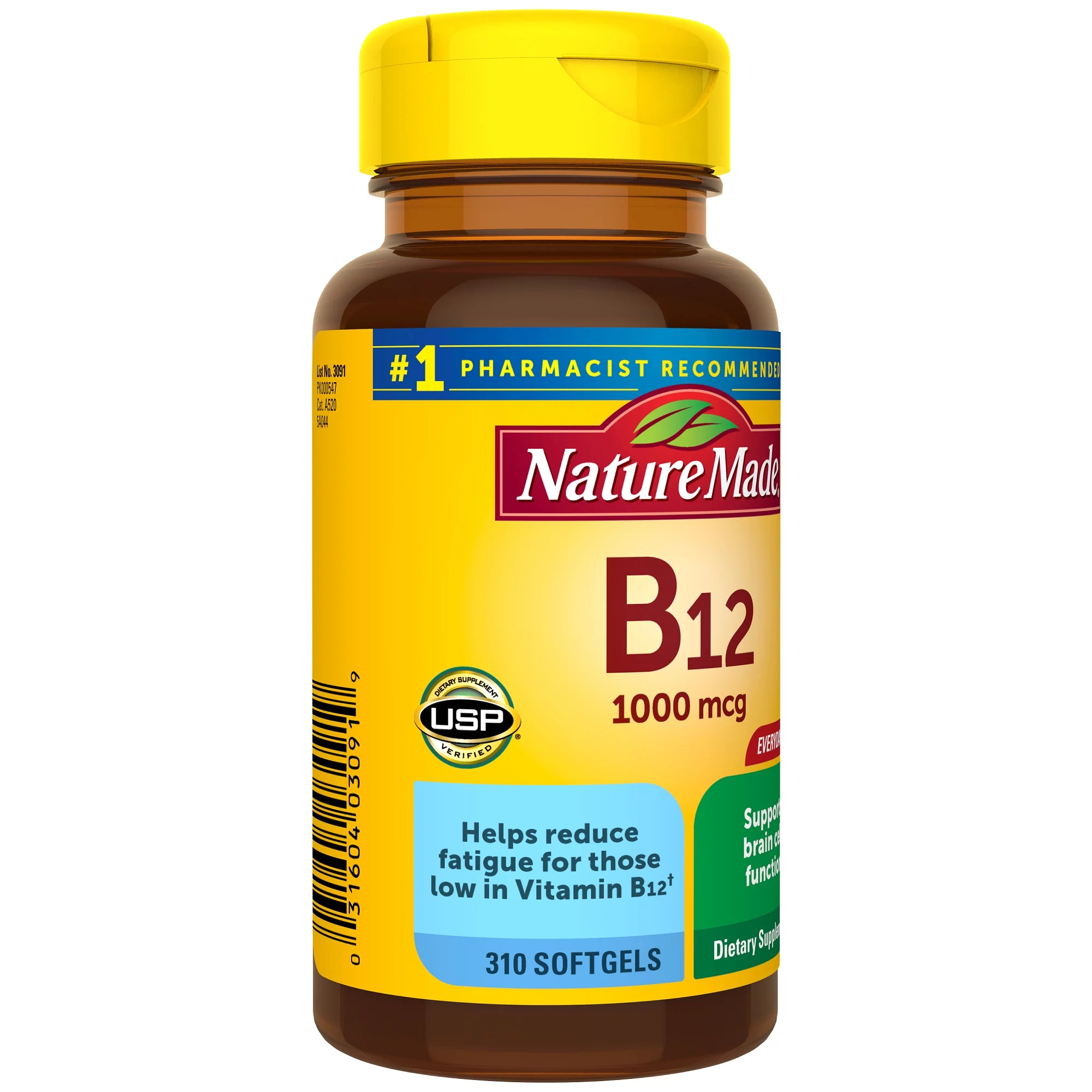 Nature Made Vitamin B12 1000 mcg Softgels, Dietary Supplement, 310 Count