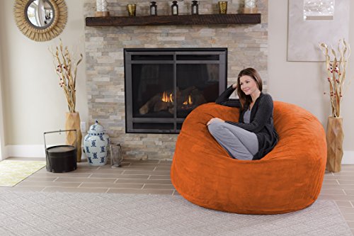 Chill Sack Bean Bag Chair - 5' Giant Memory Foam Lounge Chair with Soft Microfiber Cover – Cozy Furniture for Living Room, Dorm, & Kids' Rooms – Comfortable 5 Ft, Microsuede Lounge Sofa, Charcoal