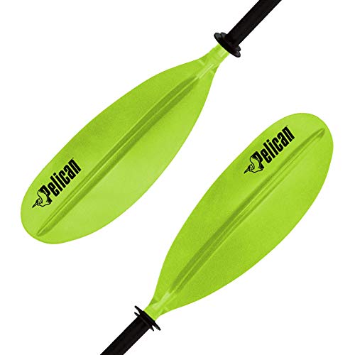 Pelican- Standard Kayak Paddle - Aluminum Shaft and a Durable Polypropylene Blade - 0/65° Blade Angle - with Drip Ring
