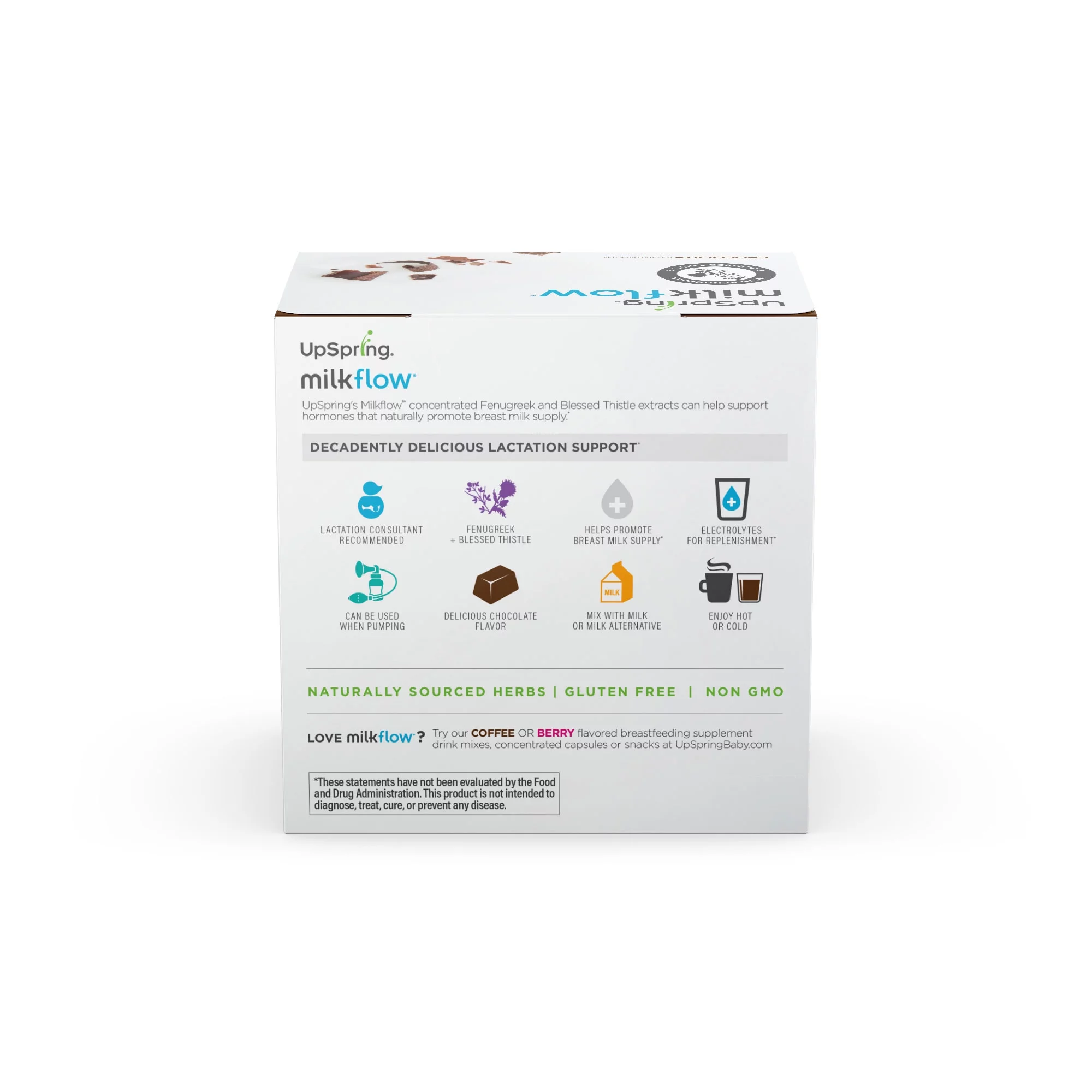 UpSpring Milkflow Breastfeeding Supplement with Electrolytes, Chocolate Flavor, 16 Ct