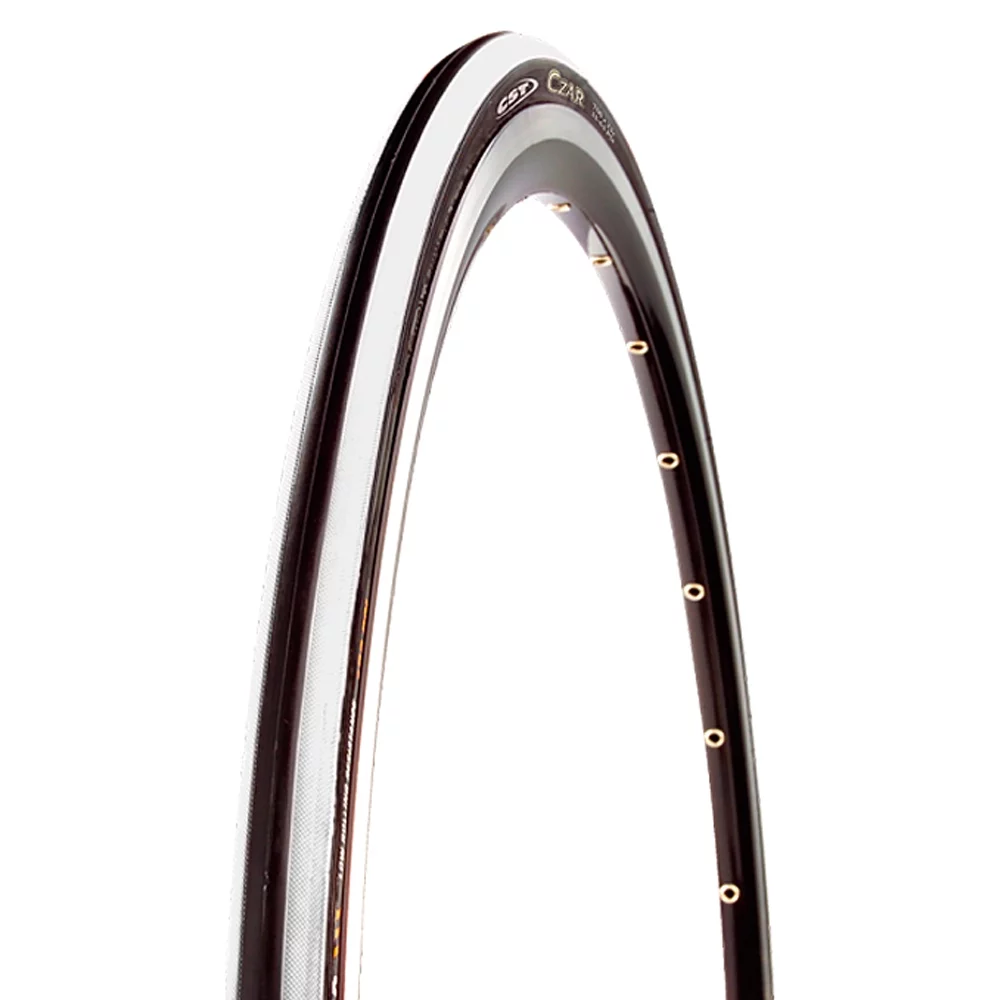Cst Premium Czar 700 x 25 Clincher Wire TPI 120 Black/Wht Reflective Road Tire