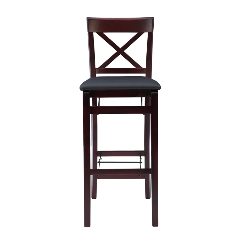 Linon Triena X Back Folding Bar Stool, 30 inch Seat Height