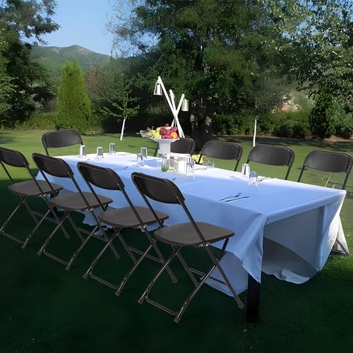 Real Relax 10 Pack Plastic Folding Chair, Lightweight Foldable Chair 350 LB Weight Capacity Commercial Chairs for Office Wedding Party Dinning Events Black