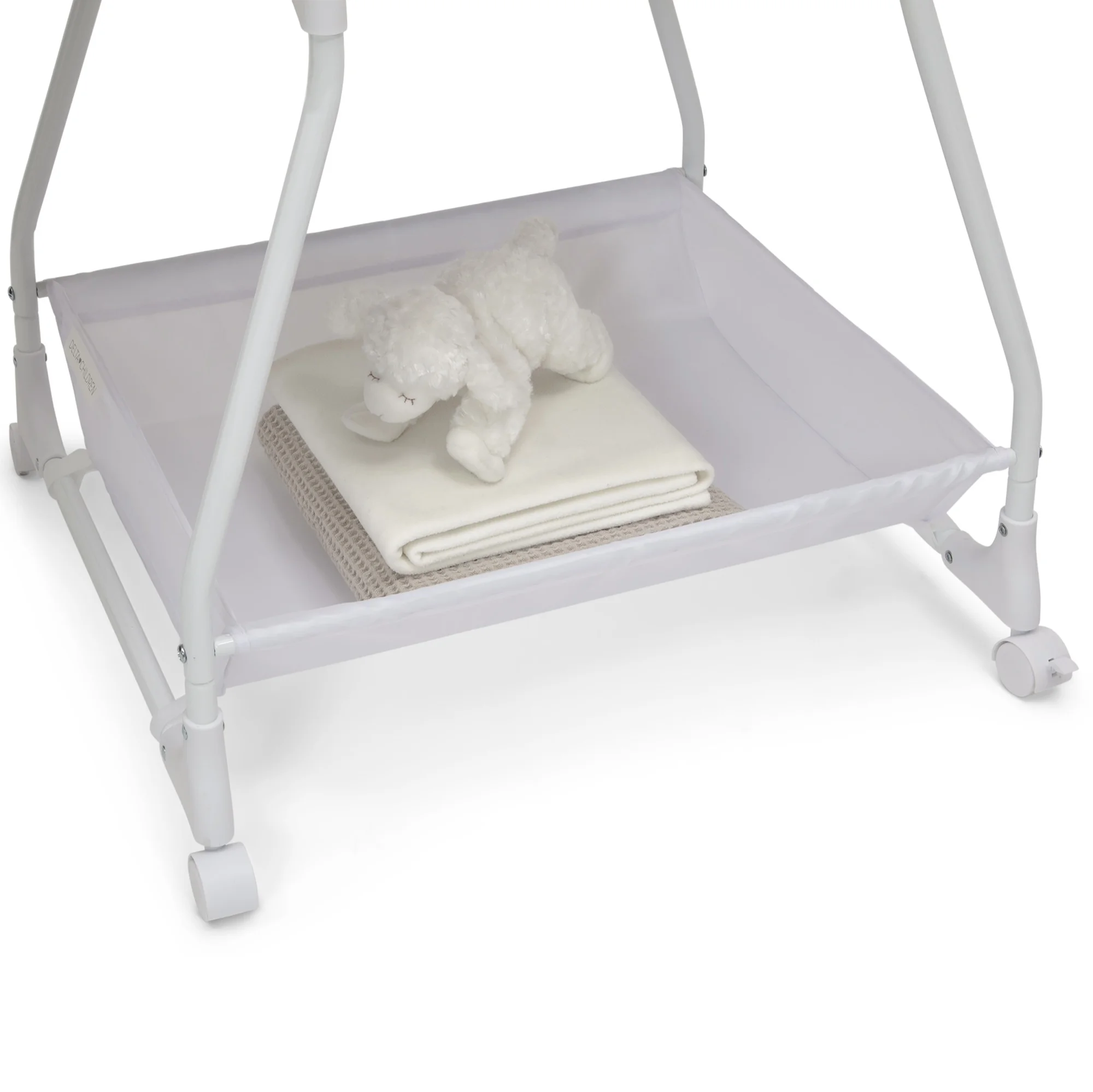 Delta Children Deluxe Soothing Dreams Bassinet, Grey Lattice