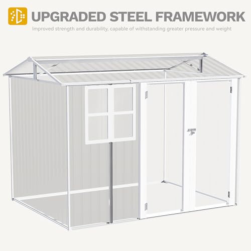 DWVO 6x4ft Storage Shed for Outdoors, Metal Sturdy Weatherproof Tool Locker with Secure Door and Ventilation for Equipment, Mowers, Bikes, Outdoor Spaces, Dark Gray