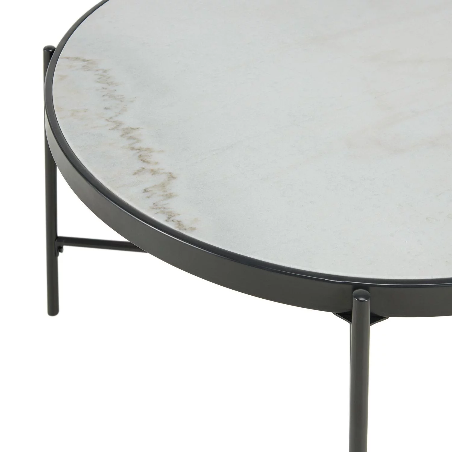 Picket House Furnishings Carlo Round Coffee Table with Marble Top