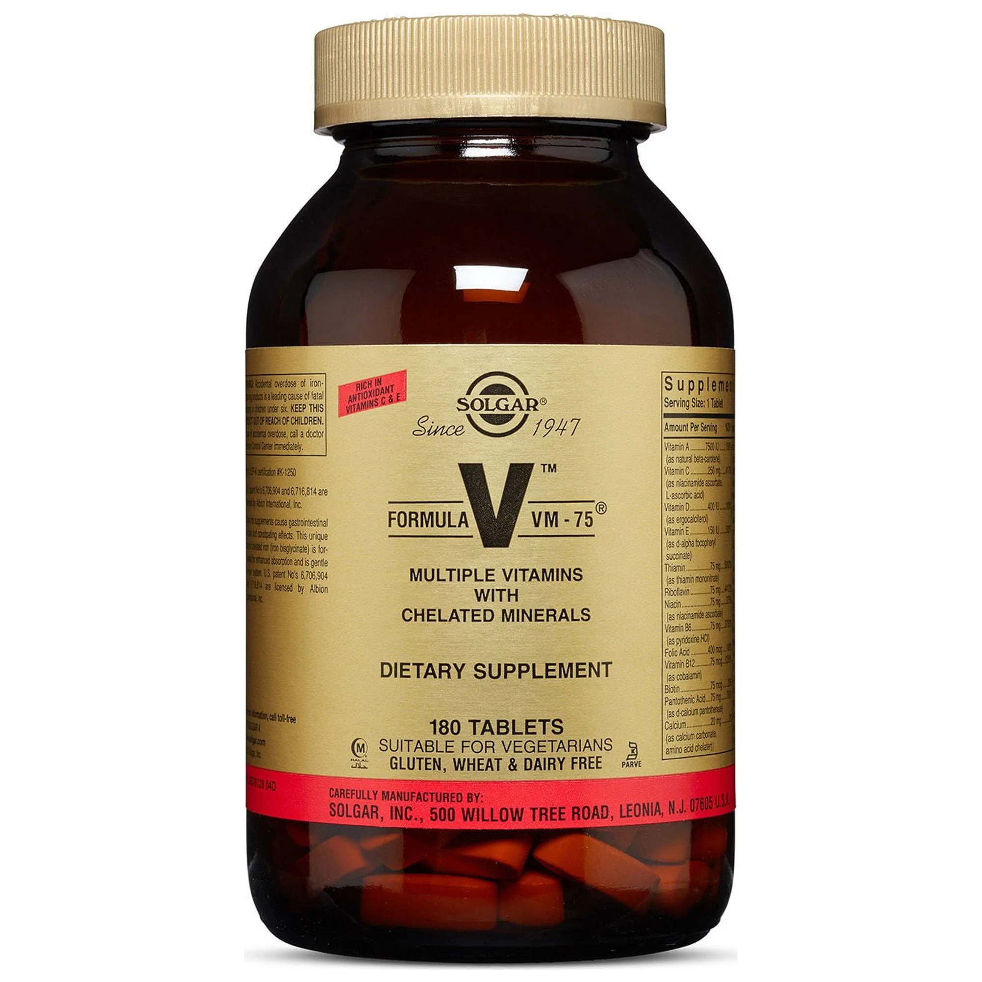 Solgar Formula VM-75 Tablets, 180 Ct