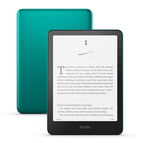 Amazon Kindle Paperwhite Signature Edition 32GB (newest model) – Our fastest Kindle with auto-adjusting front light, wireless charging, and weeks of battery life – Metallic Jade