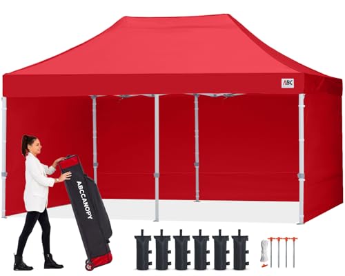 ABCCANOPY Easy Pop Up Canopy Tent with Sidewalls 10x10 Commercial -Series, White
