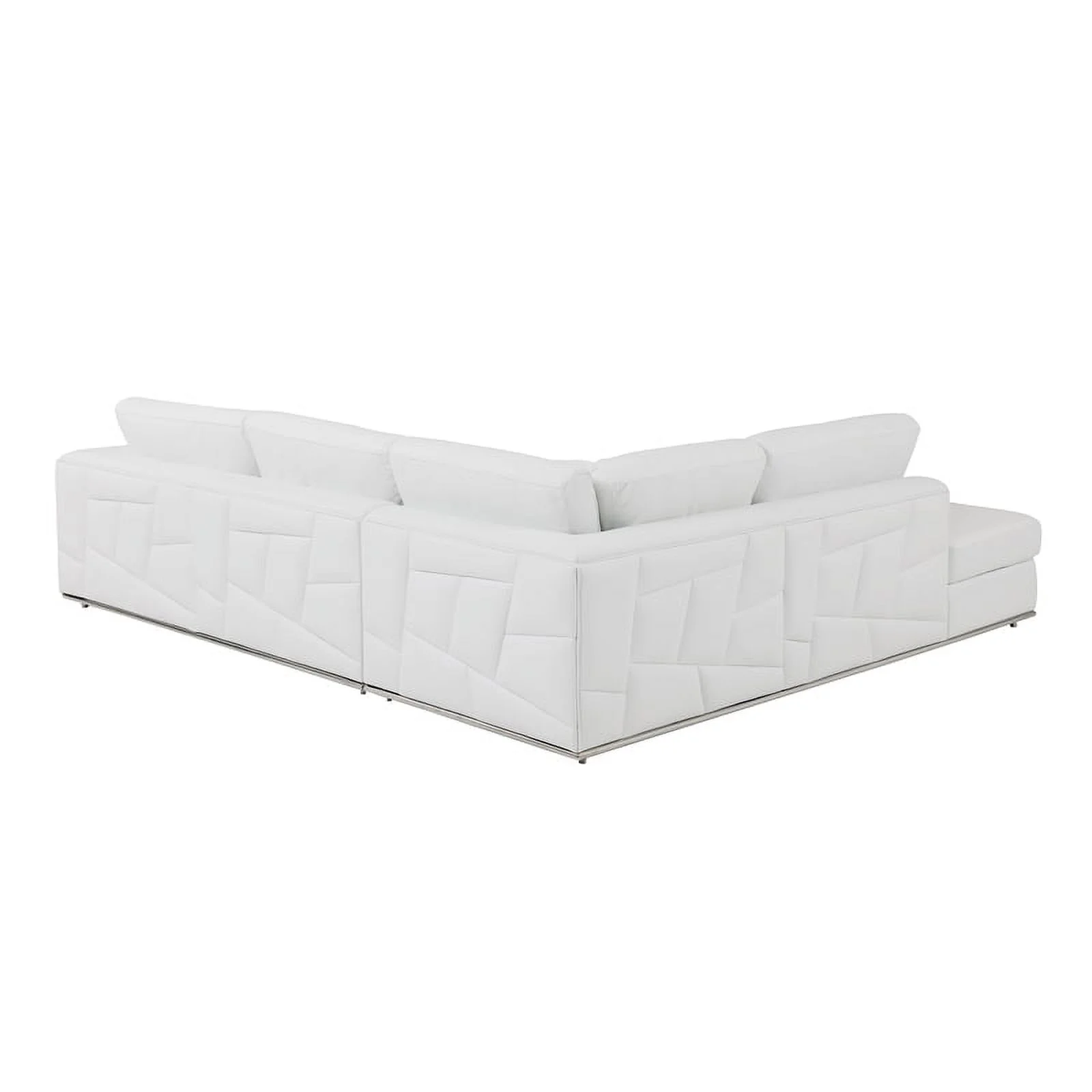 Titan Furnishings Transitional Italian Top Grain Leather Sectional White