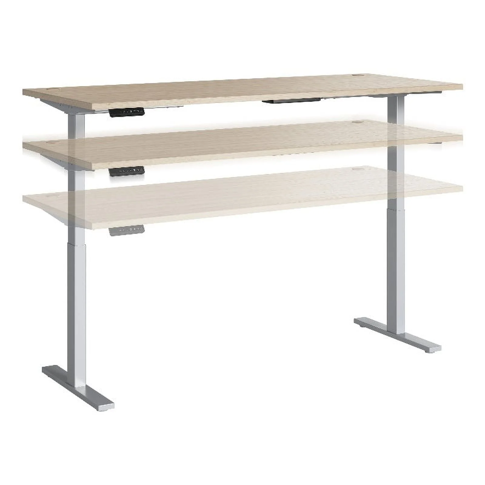 Bowery Hill 48W Adjustable Standing Desk in Natural Elm - Engineered Wood