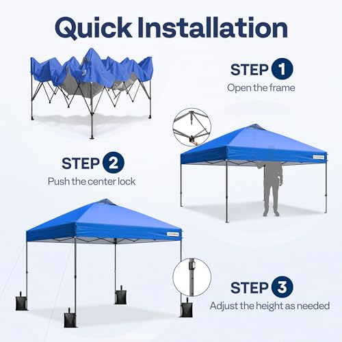 VIVOHOME 10x10ft Pop Up Canopy Tent One Push Setup Outdoor Portable Shelter Tent Heavy Duty with Wheel Carry Bag and 4 Sandbags, White