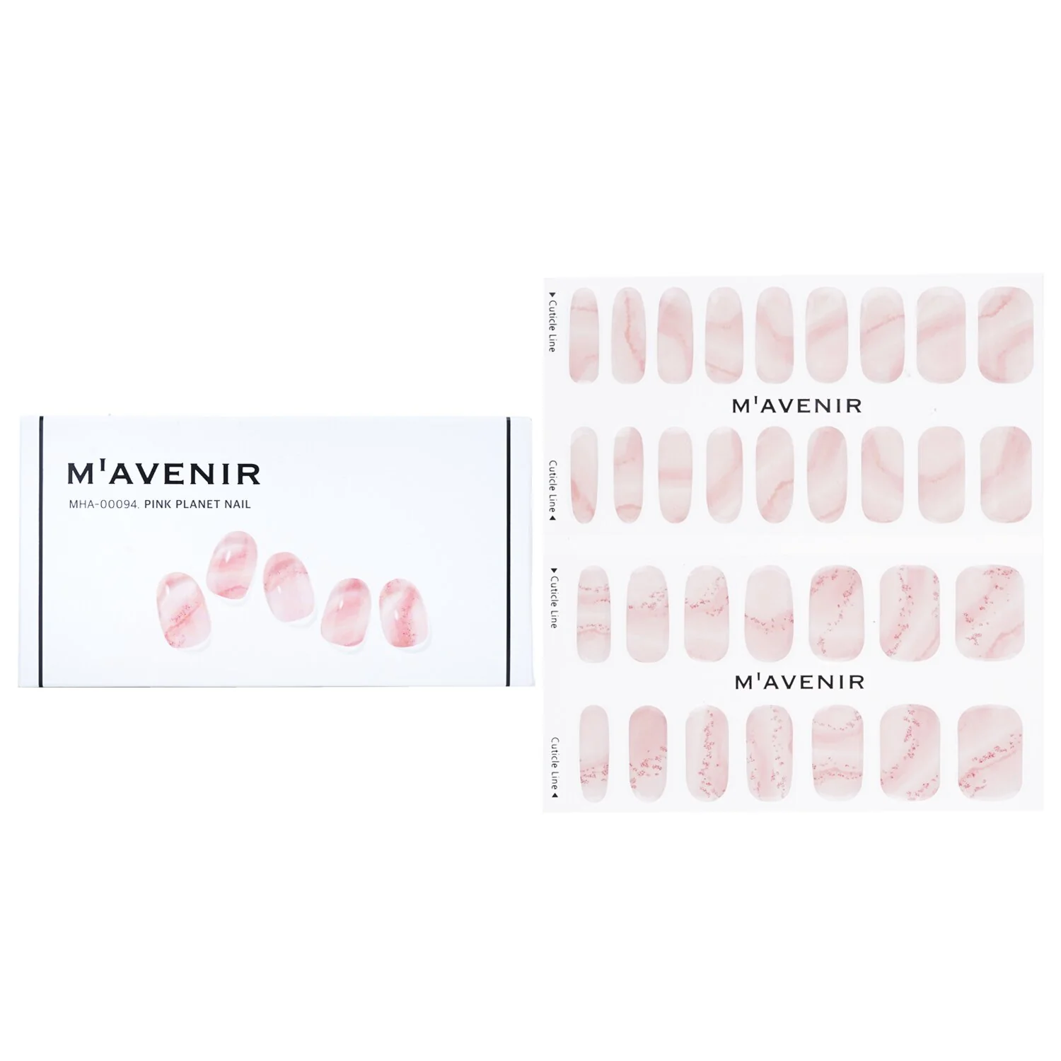 Mavenir Nail Sticker (Pink) - # Glass Soft Pink Nail  32pcs