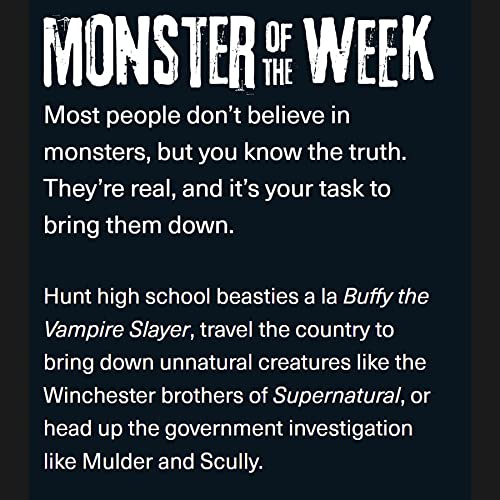 LLC Monster of The Week: Hardcover Edition - RPG Book for 3-5 People, Supernatural Mysteries, Adds 2 New Playbooks, Start Hunting, Action Horror Roleplaying Game