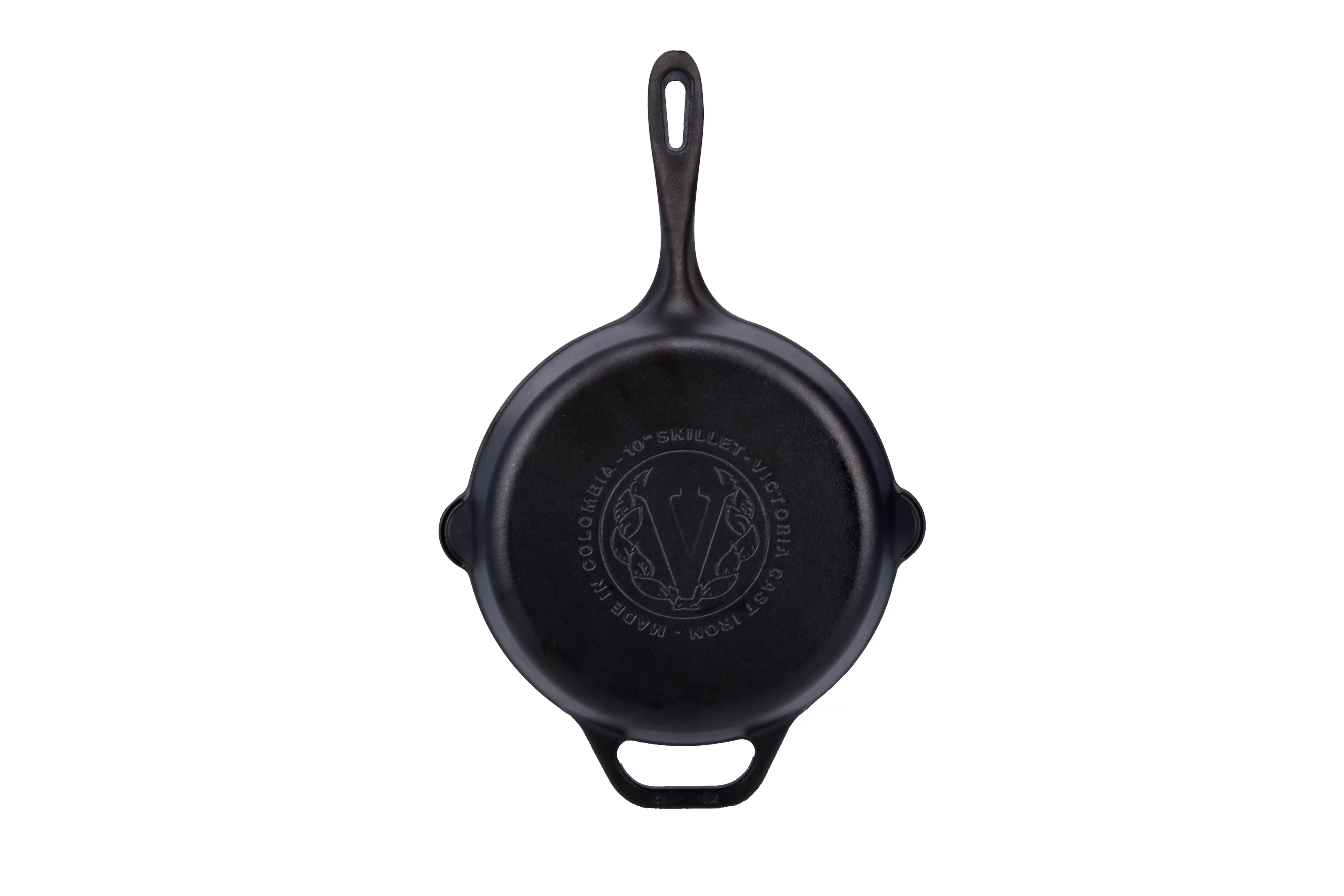 Victoria 10-Inch Cast Iron Skillet, Seasoned Cast Iron Frying Pan with Long Handle, Made in Colombia