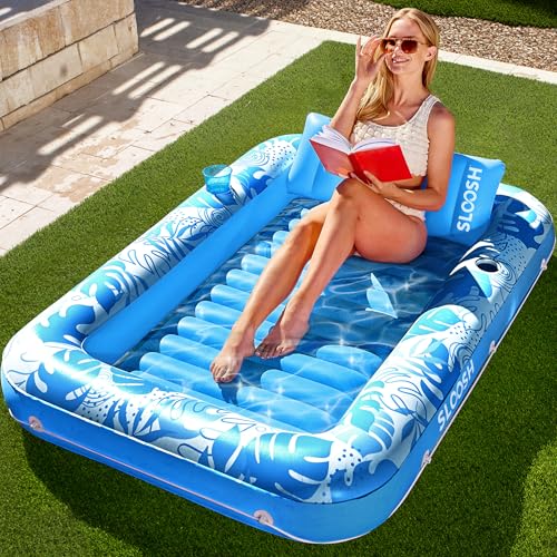 SLOOSH Inflatable Tanning Pool Lounger Float, 85