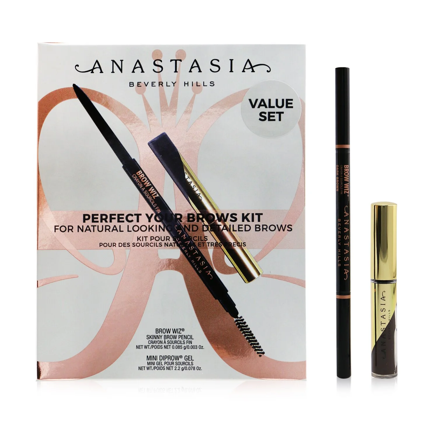 Anastasia Beverly Hills Perfect Your Brows Kit (Brow Wiz + Mini Dipbrow Gel) - # Medium Brown  2pcs