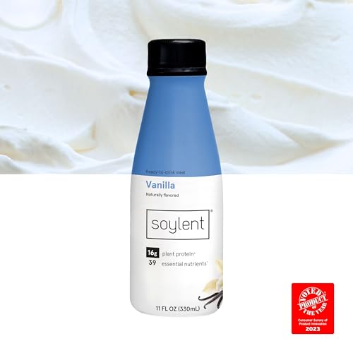 Soylent Complete Meal Replacement Shake, Gingerbread, 16g Complete Protein, Ready-to-Drink Plant Based Protein Drink, 1g Sugar, 11oz (12 Pack)