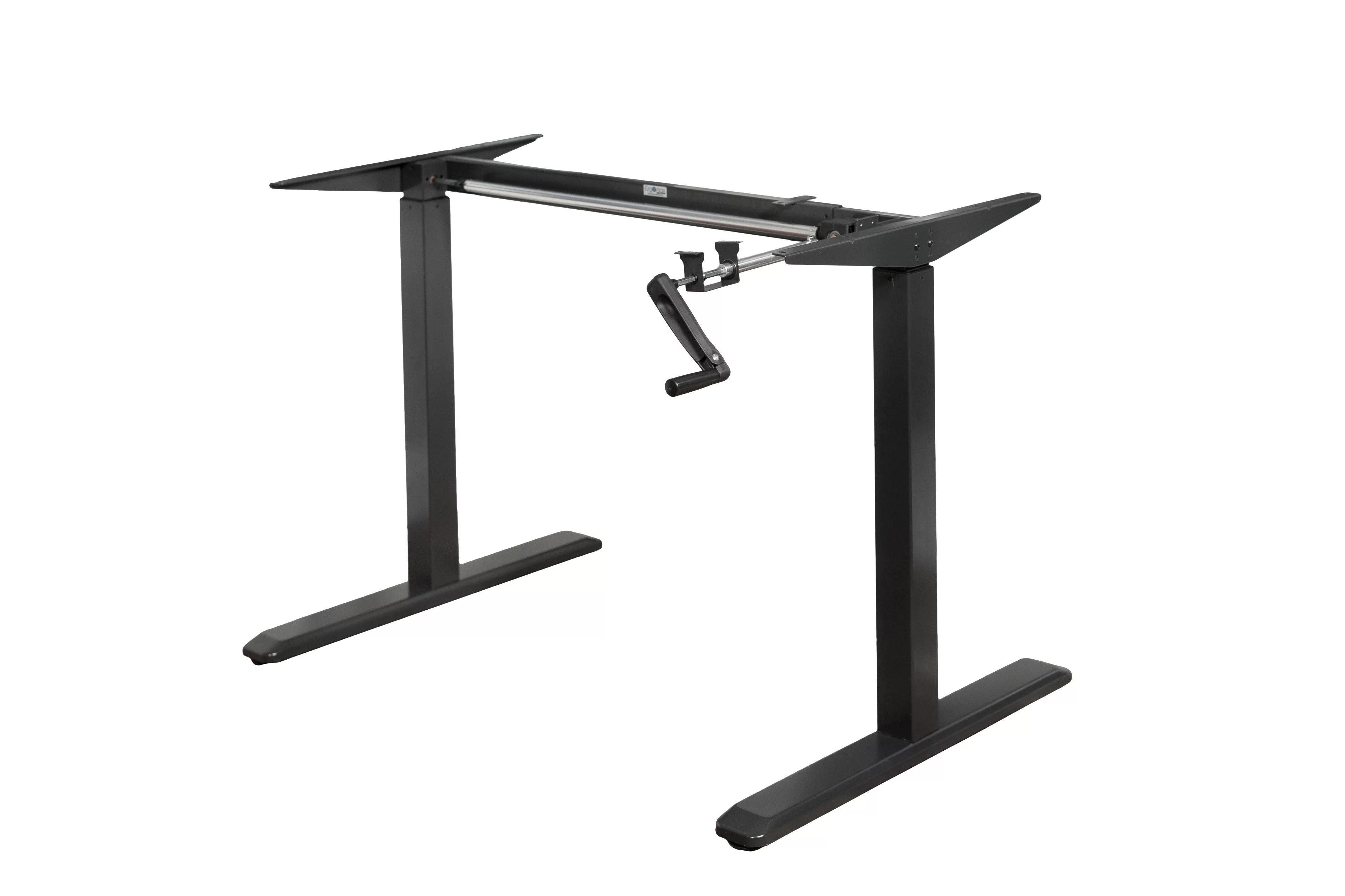 ErgoMax Black Height Adjustable Crank Desk Frame, Tabletop Not Included, 45 Inch Max Height