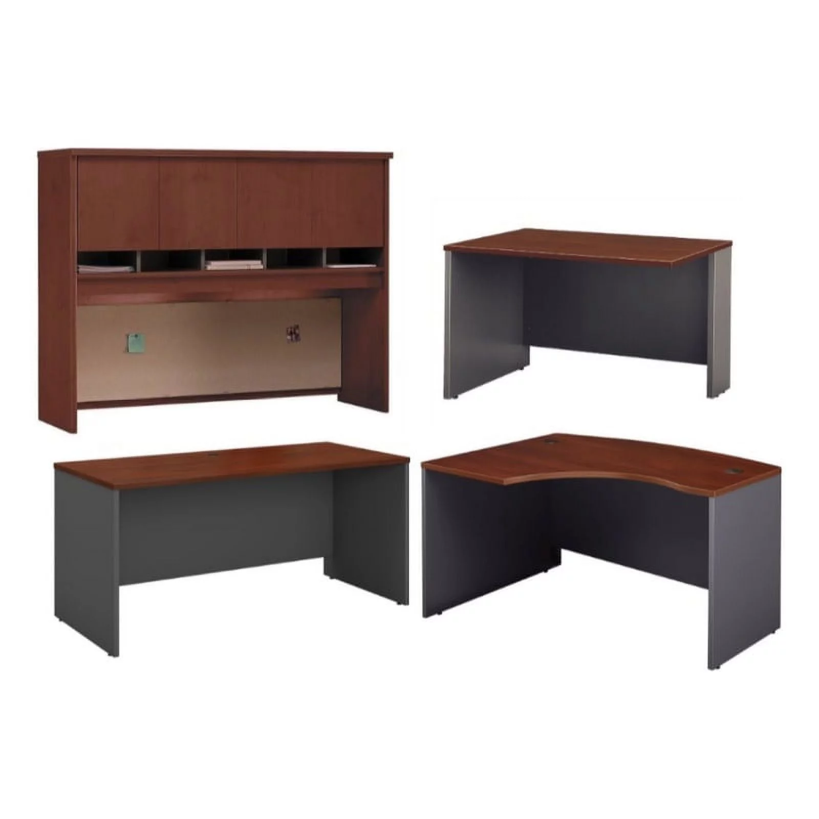Bush Business Furniture Series C 4-Piece U-Shape Office Desk in Hansen Cherry
