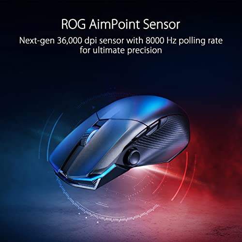 ASUS ROG Spatha X Wireless Gaming Mouse (Magnetic Charging Stand, 12 Programmable Buttons, 19,000 DPI, Push-fit Hot Swap Switch Sockets, ROG Micro Switches&Paracord and Aura RGB lighting),Black