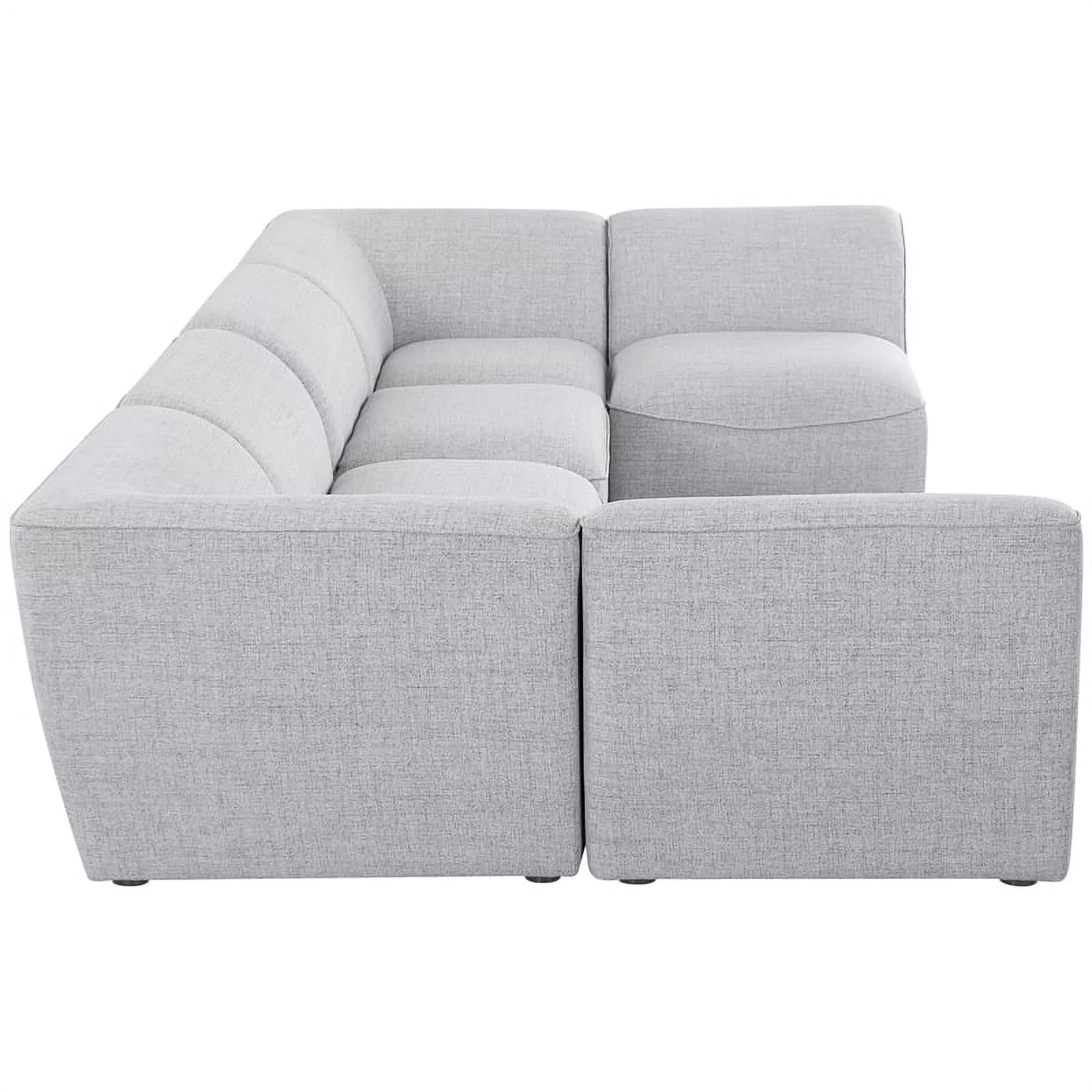 Meridian Furniture Miramar Grey Durable Linen Textured Modular Sectional