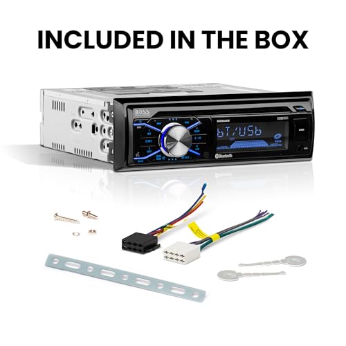 BOSS Audio Systems 656BCK Car Stereo Package - Single Din, Bluetooth, CD MP3 USB AM FM Radio, 6.5 Inch 2 Way Full Range Speakers, Black