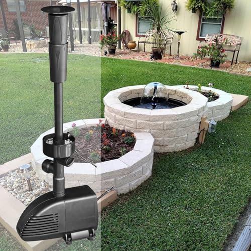 Pond Filter with Pump Fountain Kits, Submersible Pump Pond Fountain Koi Pond Filters for Outdoor Pond,3 Water Patterns Decoration Garden Pond Landscape With Color Light,660GPH 110V Corded Electric