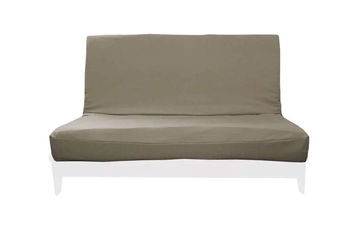 Linen-Like Texture Polyester Futon Cover by Prestige Furnishings - Sachi Collection - Solid Dolphin - Queen Split Size (54