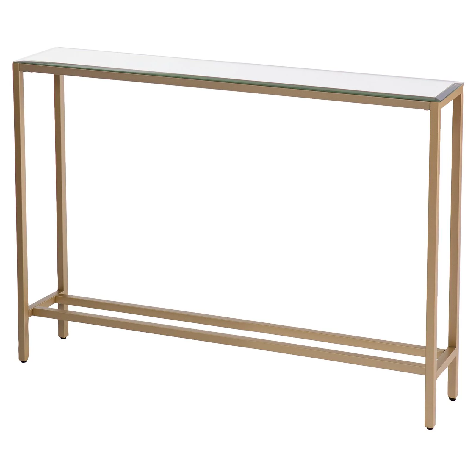 SEI Furniture Darrin Narrow Mirror Top Console Table in Gold