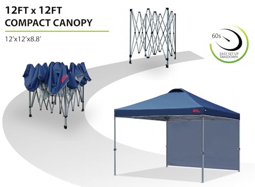 MASTERCANOPY Durable Pop-up Canopy Tent with 1 Sidewall (10'x10',White)