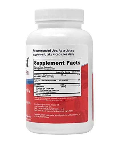 Fairhaven Health Ovaboost with Myo-Inositol, Folate, CoQ10, and Vitamins - Womens Ovulation & Egg Quality - Natural Fertility Supplement (120 Capsules)