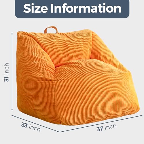 MAXYOYO Bean Bag Chair, Floor Sofa with Handle, Bean Bag Chairs for Adults and Kids, Teens Living Room Bean Bag, Accent Sofa Chair with Pocket for Gaming Reading Relaxing