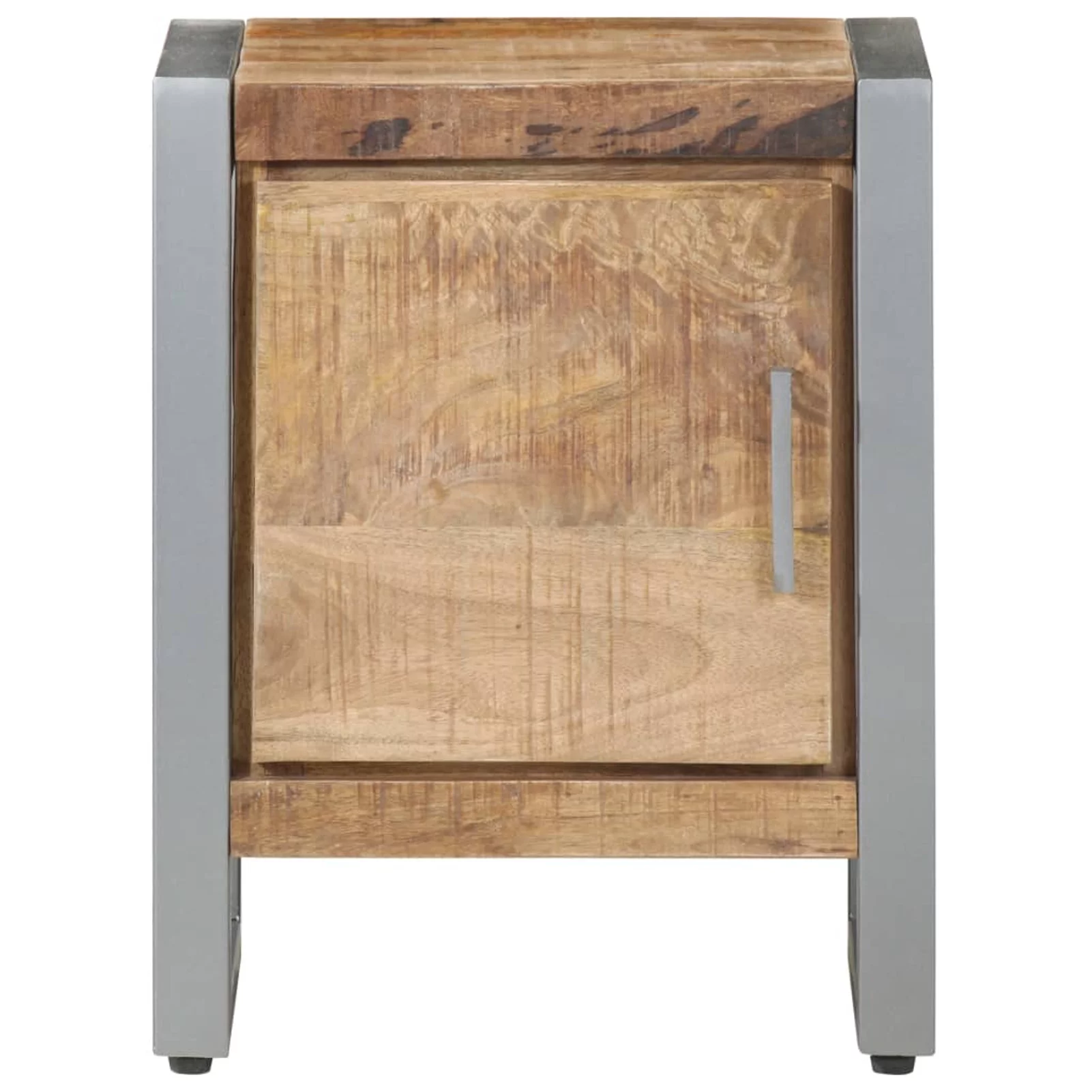 Anself Bedside Cabinet 15.7in x 11.8in x 19.7in Rough Mango Wood Nightstand Wooden Side Table for Living Room, Bedroom
