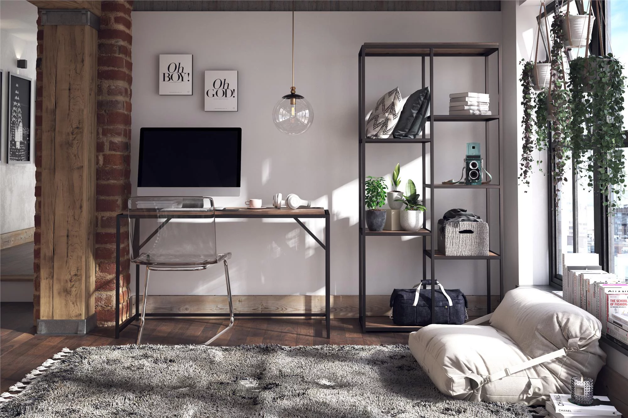 Queer Eye Quincy 5 Shelf Bookcase, Weathered Oak