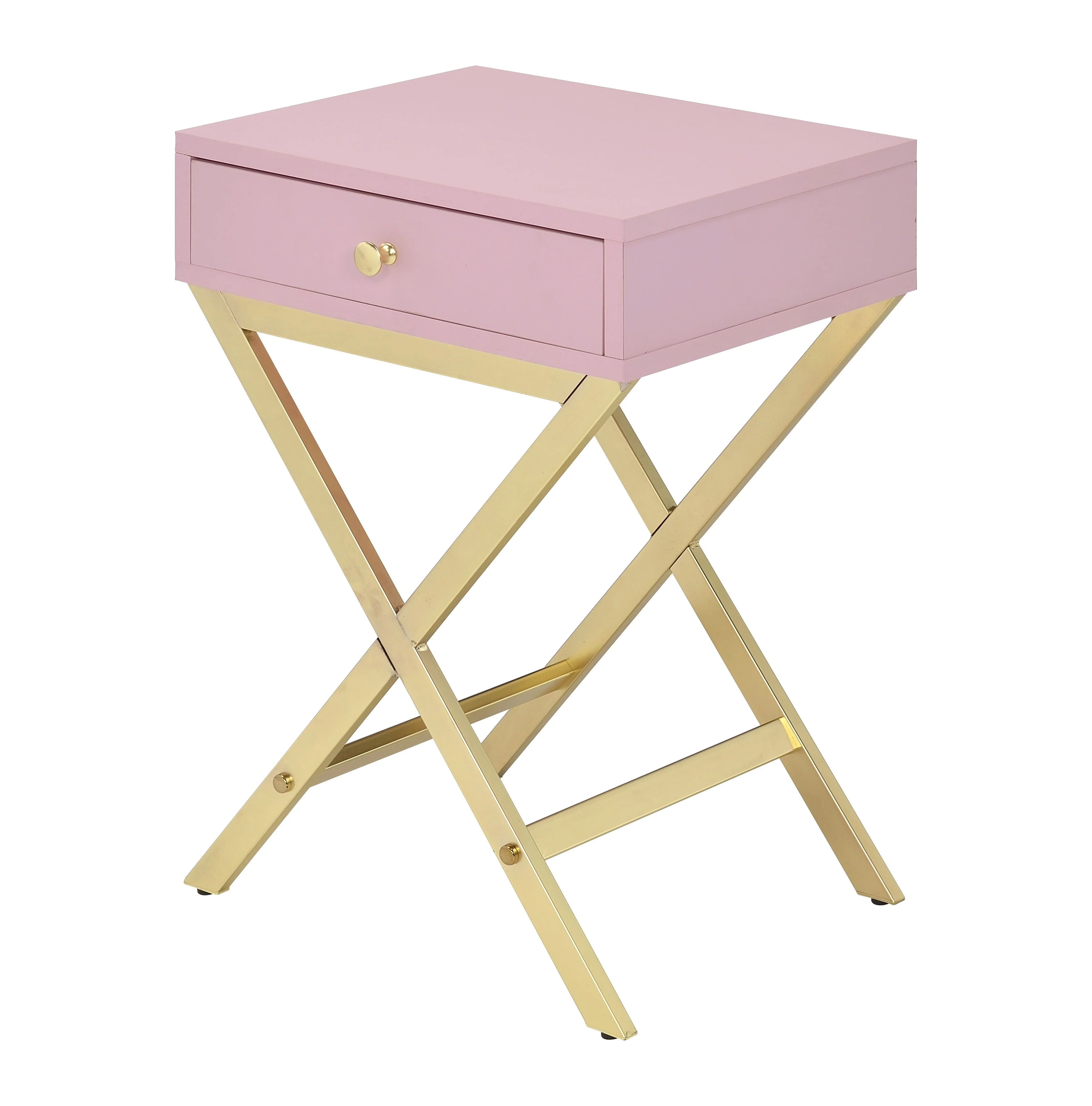 CoSoTower Side Table, Pink & Gold 82698