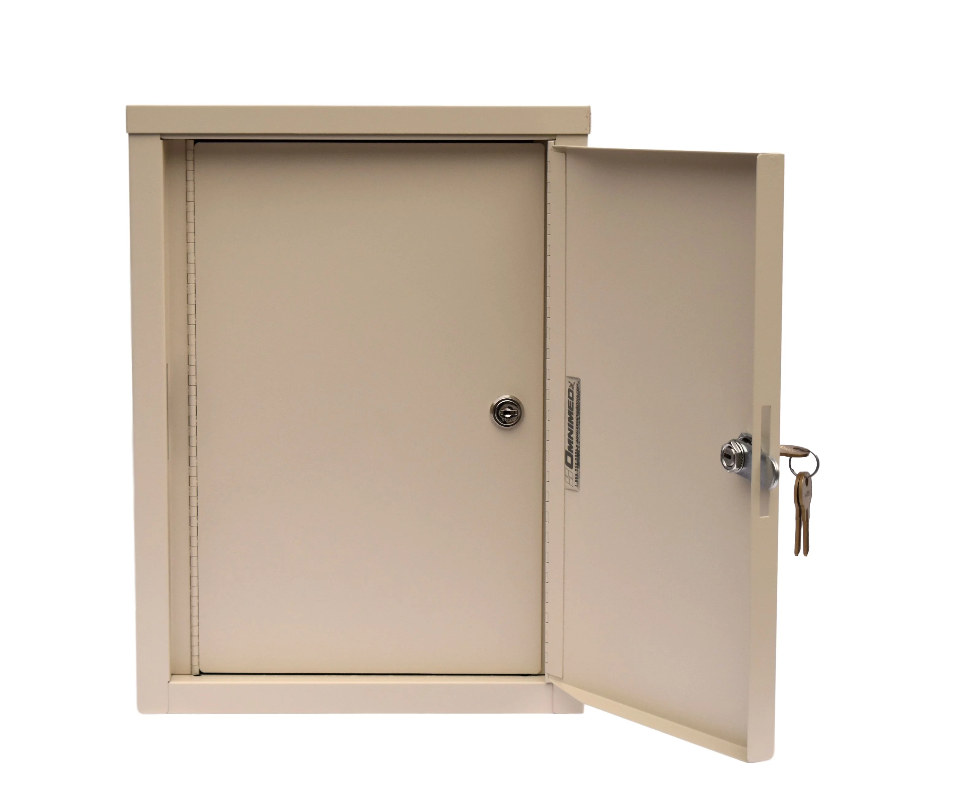 Economy Painted Steel Double Door Narcotic Cabinet in Beige  (15”H X 11”W X 4”D)