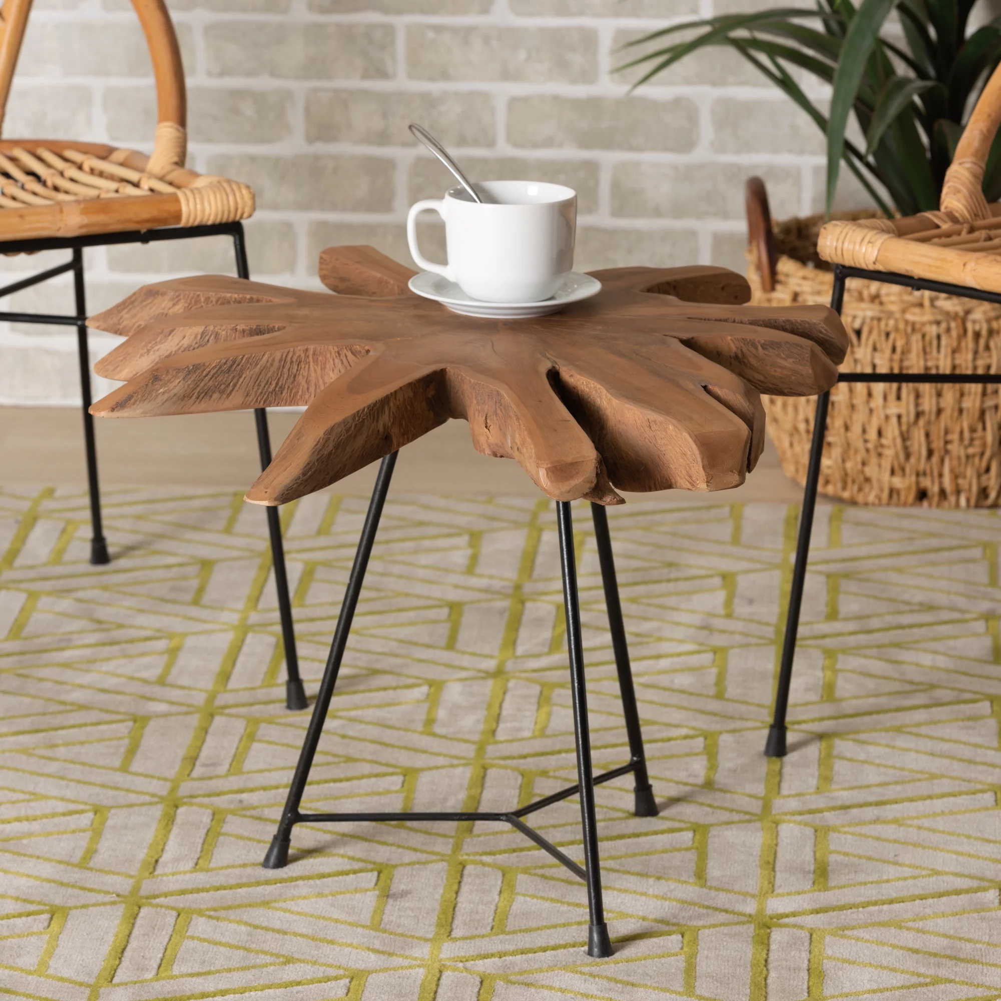 bali & pari Merci Teak Root End Table, Brown